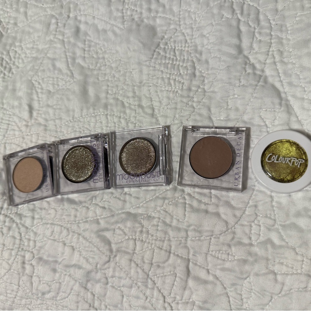 ColourPop and Urban Decay Eyeshadow Set - Gold, Brown, Silver-swatched